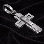 Ciondolo - 18 carati Oro bianco - 0.02ct. tw. Diamante (Naturale) - Made in Italy - Handmade