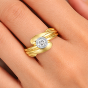Anello - 18 carati Oro bianco, Oro giallo - 0.35ct. tw. Diamante (Naturale)