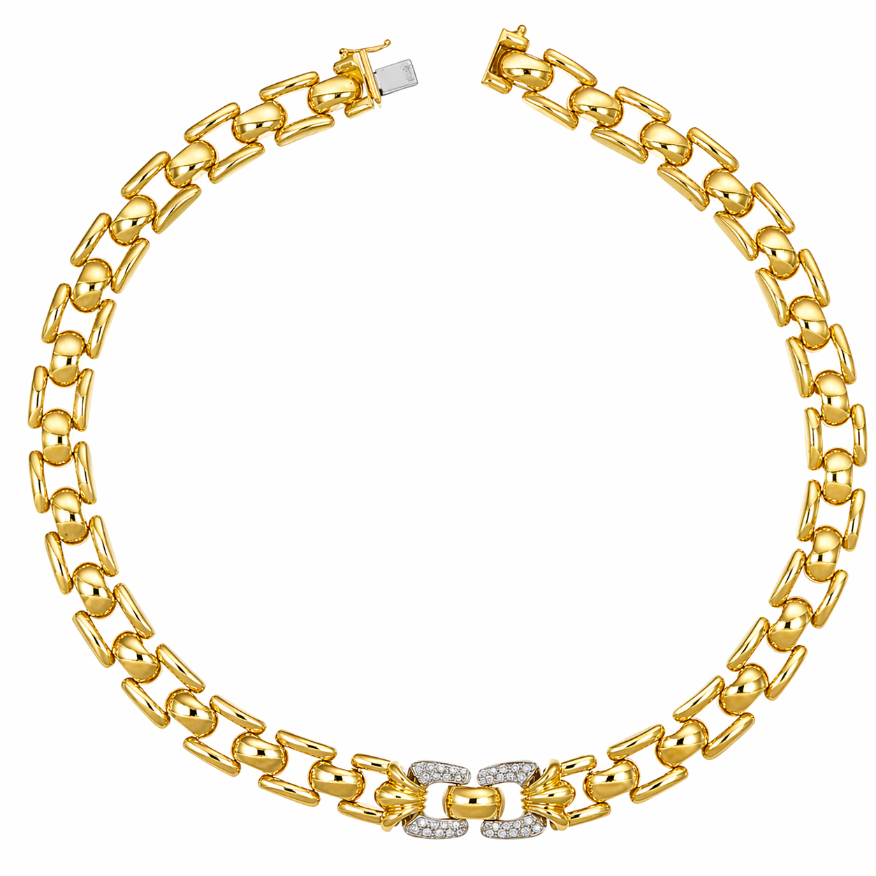Collana - 18 carati Oro giallo, Oro bianco - 0.54ct. tw. Diamante (Naturale) - Made in Italy - Handmade