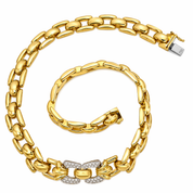 Collana - 18 carati Oro giallo, Oro bianco - 0.54ct. tw. Diamante (Naturale) - Made in Italy - Handmade