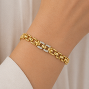 Collana - 18 carati Oro giallo, Oro bianco - 0.54ct. tw. Diamante (Naturale) - Made in Italy - Handmade