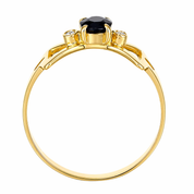 Anello - 18 carati Oro giallo - 0.42ct. tw. Zaffiro - Diamante