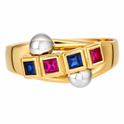 Anello - 18 carati Oro giallo, Oro bianco - 0.42ct. tw. - Diamante