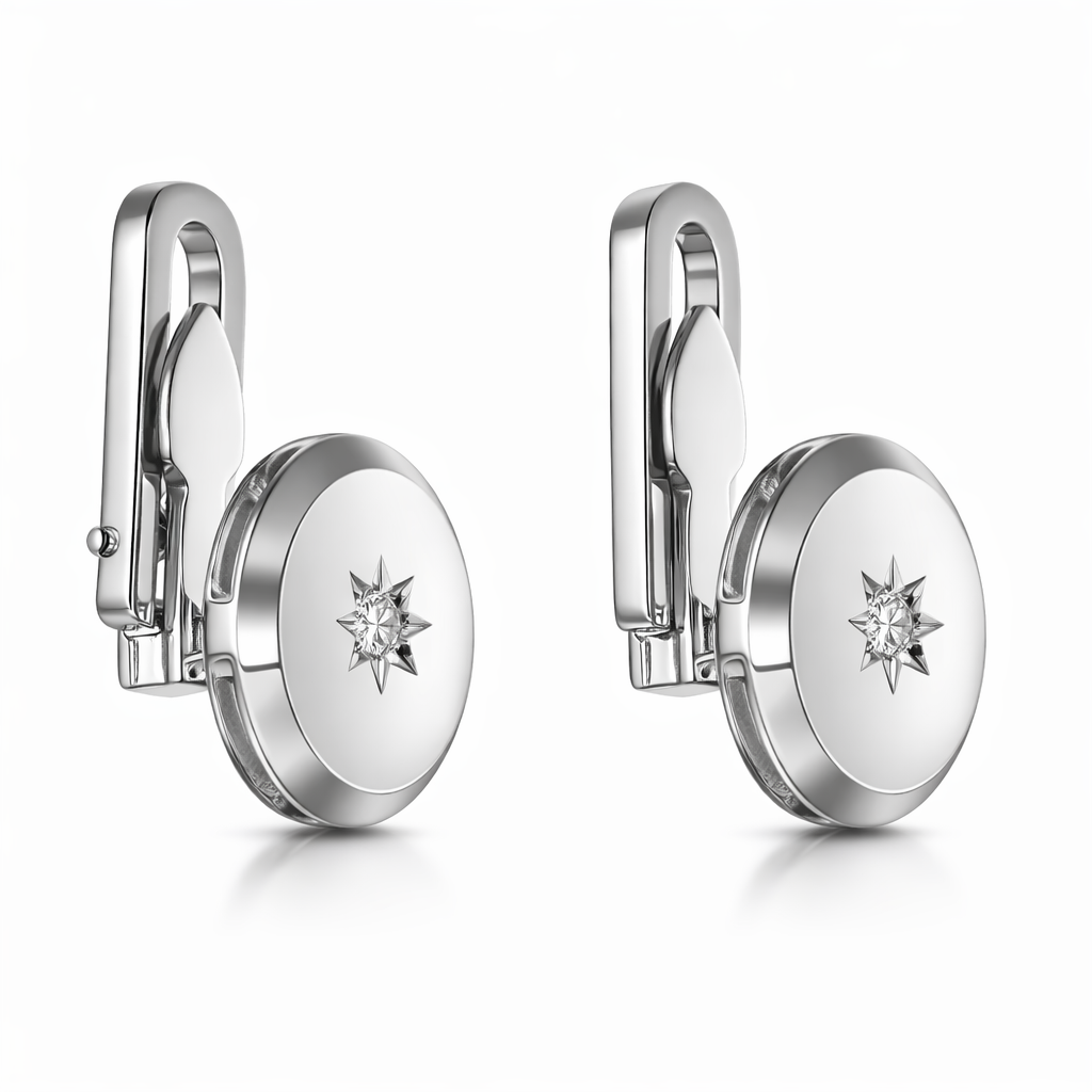 Gemelli - 18 carati Oro bianco - 0.08ct. tw. Diamante (Naturale)