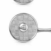 Gemelli - 18 carati Oro bianco - 0.04ct. tw. Diamante (Naturale)