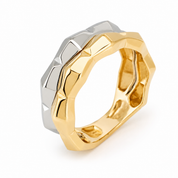 Anello - 18 carati Oro bianco, Oro giallo - Made in Italy - Handmade