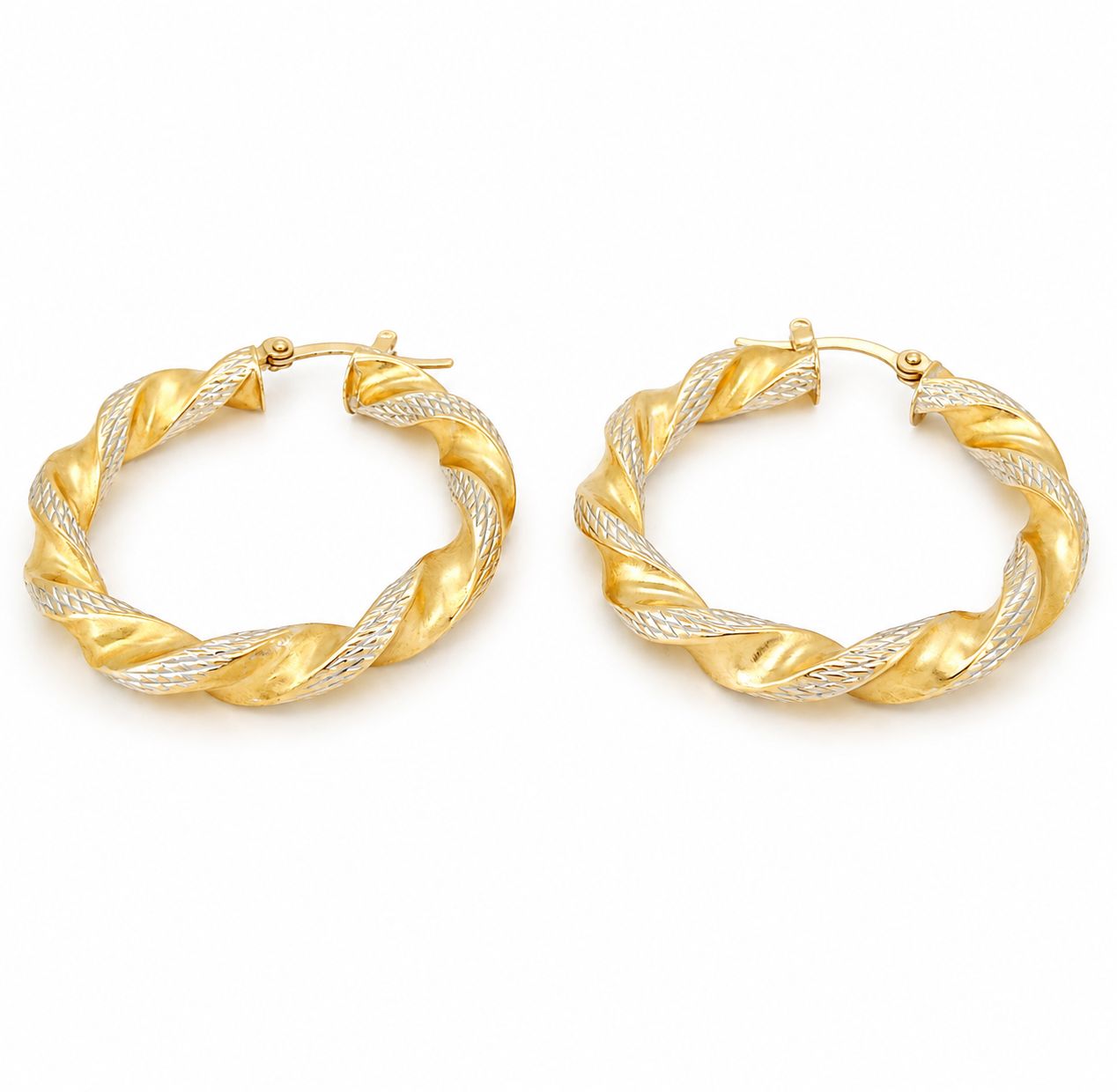 Orecchini - 18 carati Oro giallo, Oro bianco - Made in Italy - Handmade