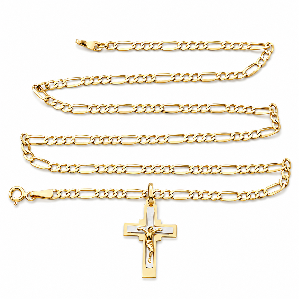 Collana con ciondolo - 18 carati Oro giallo, Oro bianco - Made in Italy - Handmade