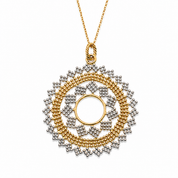 Collana con ciondolo - 18 carati Oro giallo, Oro bianco - Made in Italy - Handmade