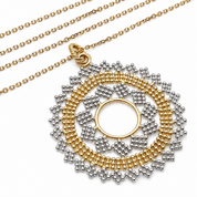 Collana con ciondolo - 18 carati Oro giallo, Oro bianco - Made in Italy - Handmade