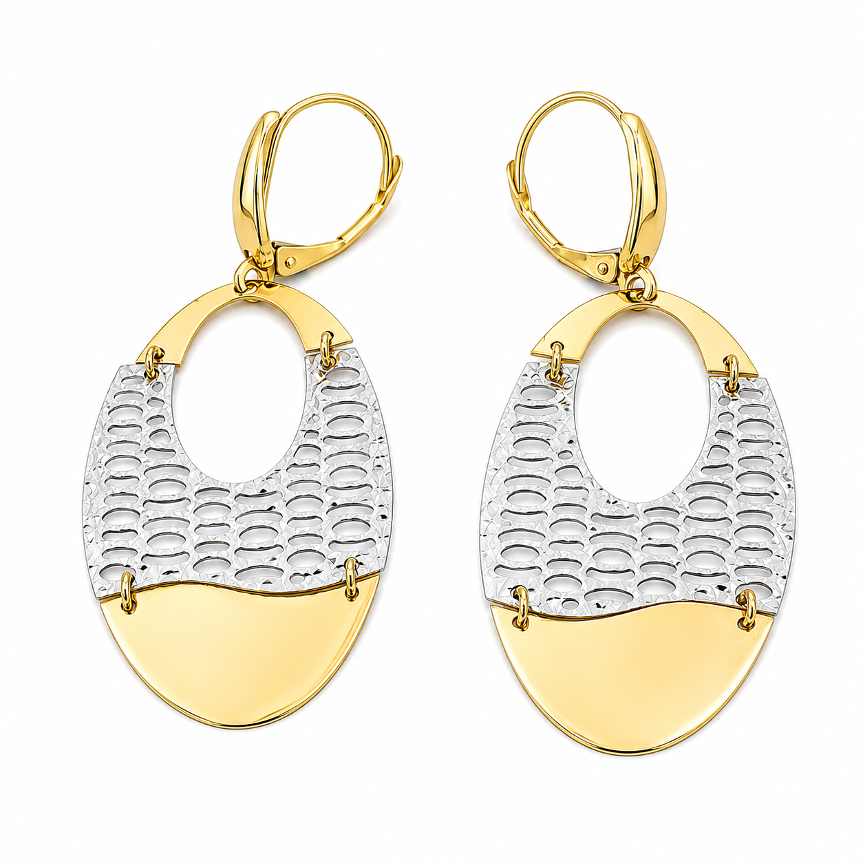 Orecchini - 18 carati Oro giallo, Oro bianco - Made in Italy - HandMade