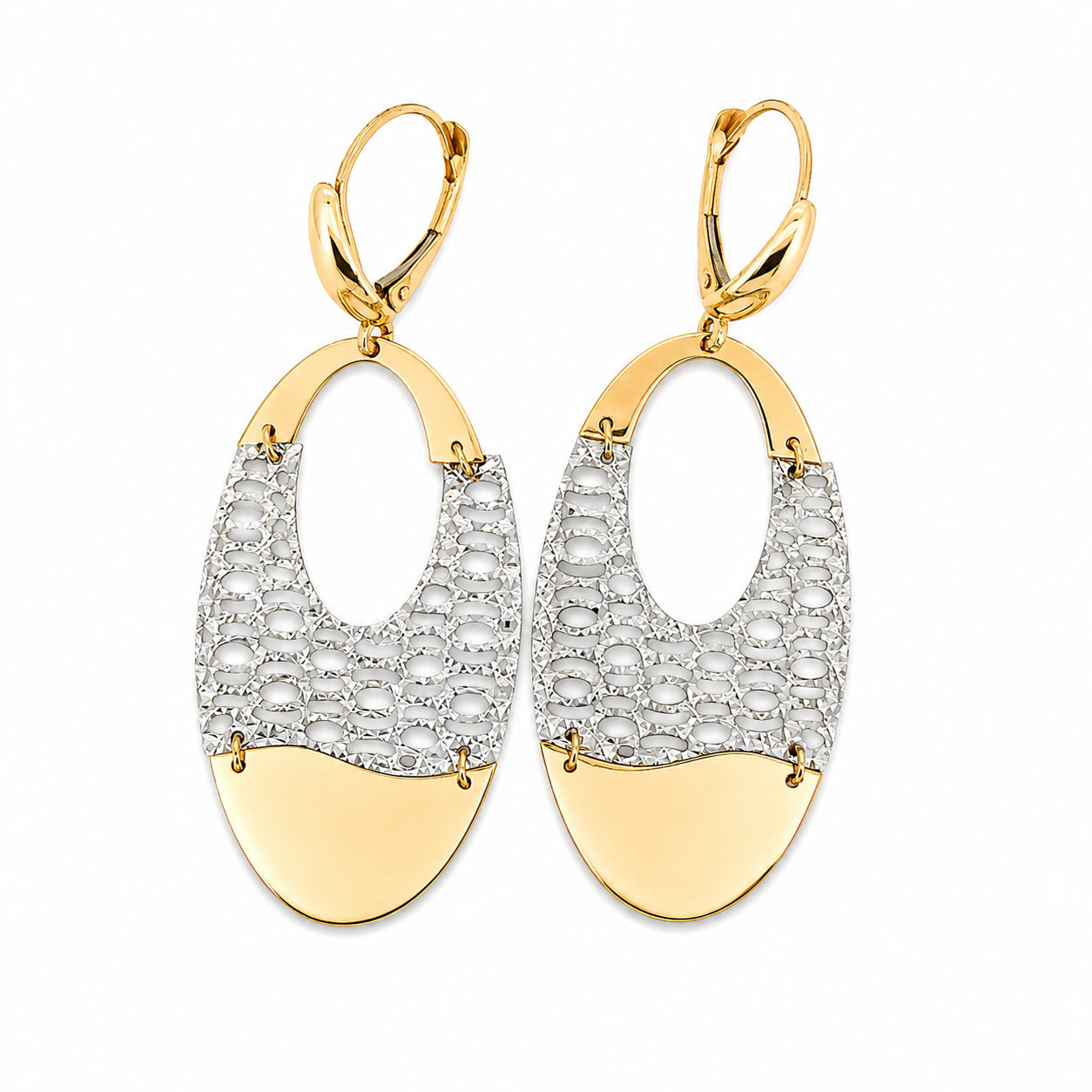 Orecchini - 18 carati Oro giallo, Oro bianco - Made in Italy - HandMade