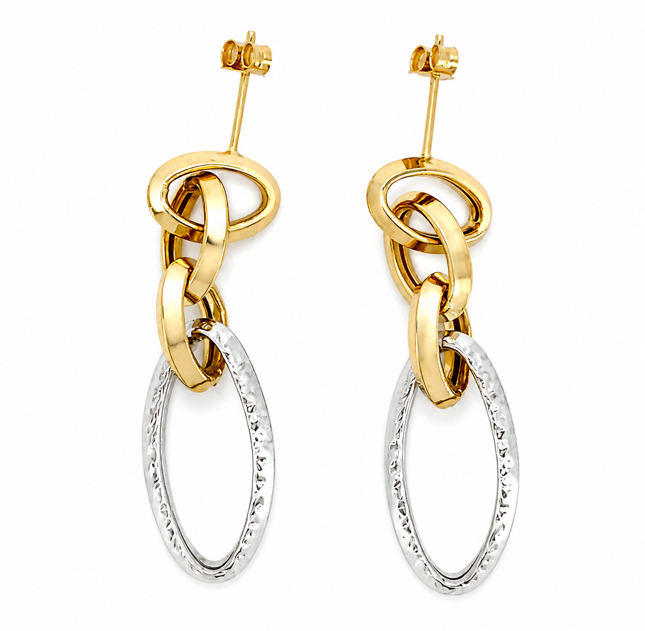 Orecchini - 18 carati Oro giallo, Oro bianco - Made in Italy - HandMade