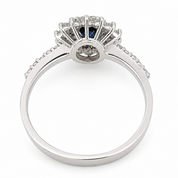 Anello - 18 carati Oro bianco- 0.73ct. tw. Zaffiro - Diamante - Made in Italy - HandMade