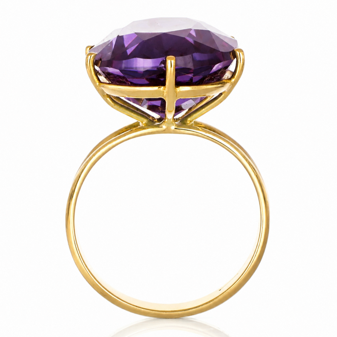 Anello - 18 carati Oro giallo - 20.00ct. tw. Ametista - Made in Italy - HandMade