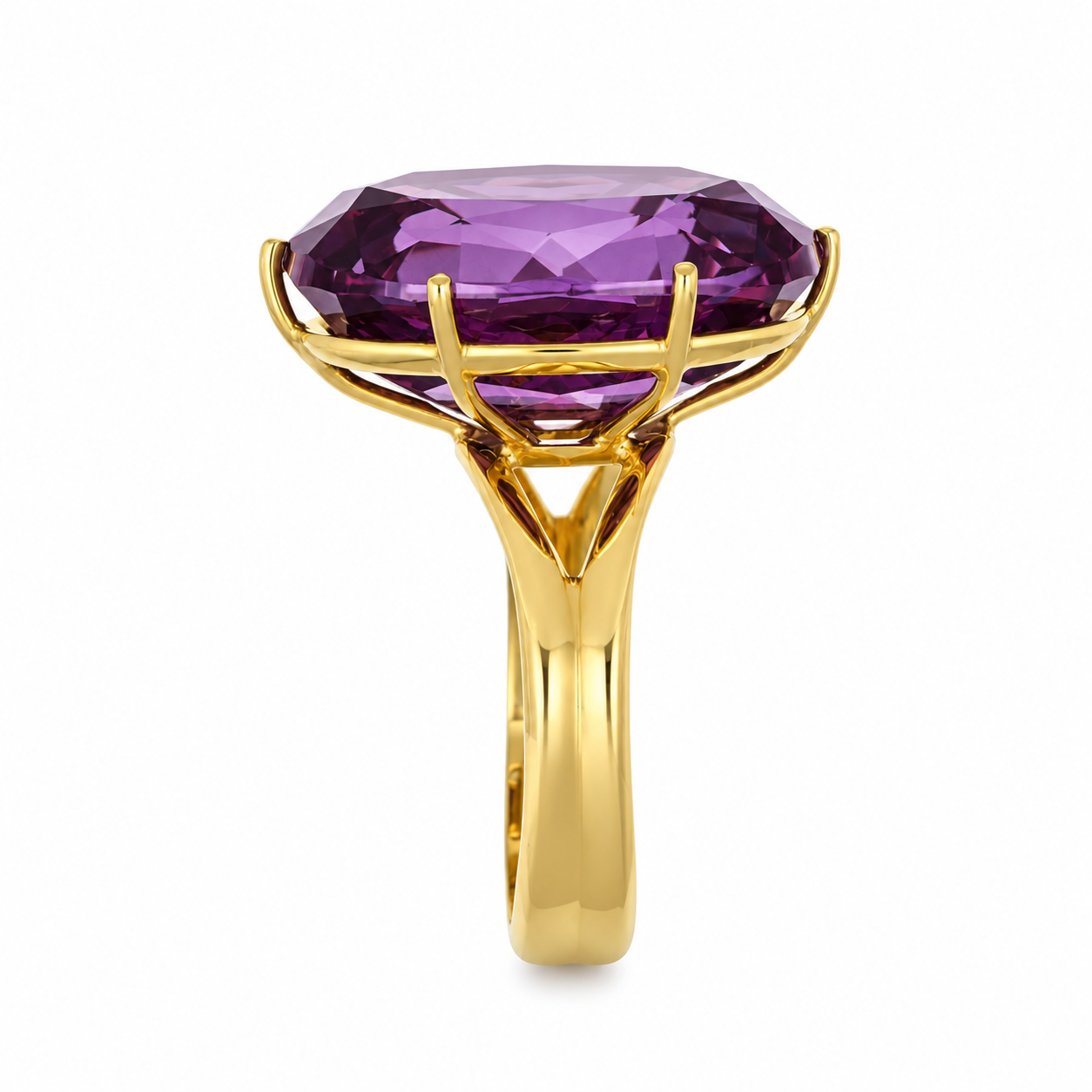 Anello - 18 carati Oro giallo - 20.00ct. tw. Ametista - Made in Italy - HandMade