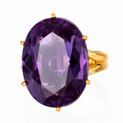 Anello - 18 carati Oro giallo - 20.00ct. tw. Ametista - Made in Italy - HandMade