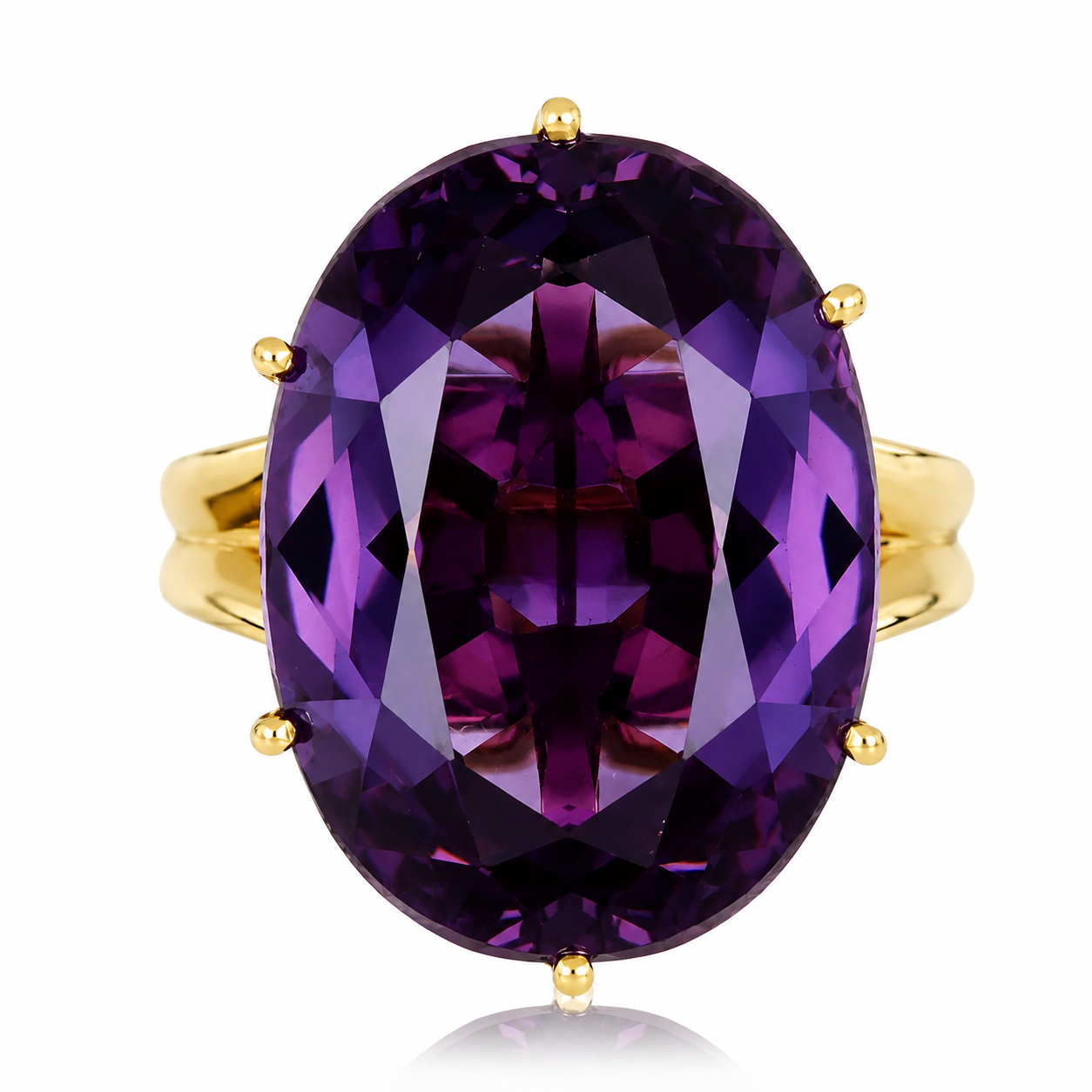 Anello - 18 carati Oro giallo - 20.00ct. tw. Ametista - Made in Italy - HandMade