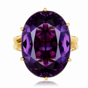 Anello - 18 carati Oro giallo - 20.00ct. tw. Ametista - Made in Italy - HandMade