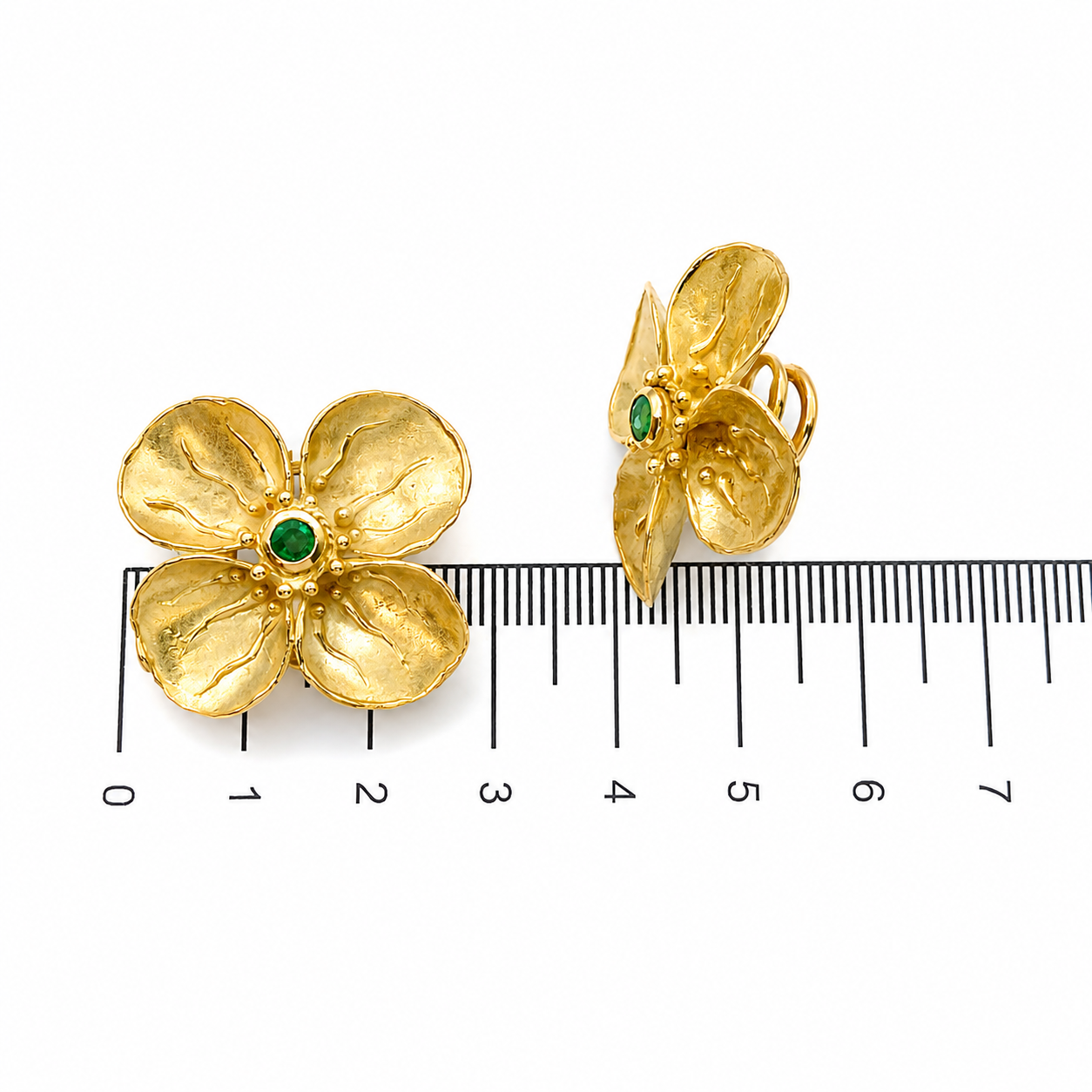 Orecchini - 18 carati Oro giallo - 0.50ct. tw. Smeraldo - Made in Italy - Handmade