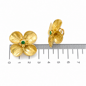 Orecchini - 18 carati Oro giallo - 0.50ct. tw. Smeraldo - Made in Italy - Handmade