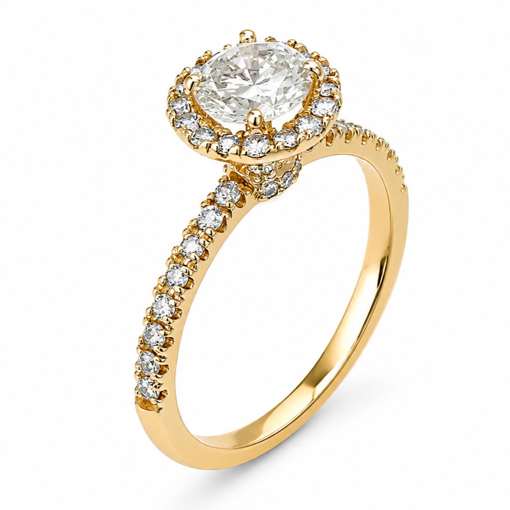 Anello - 14 carati Oro giallo - 1.24ct. tw. Diamante (Naturale) - Made in Italy - HandMade
