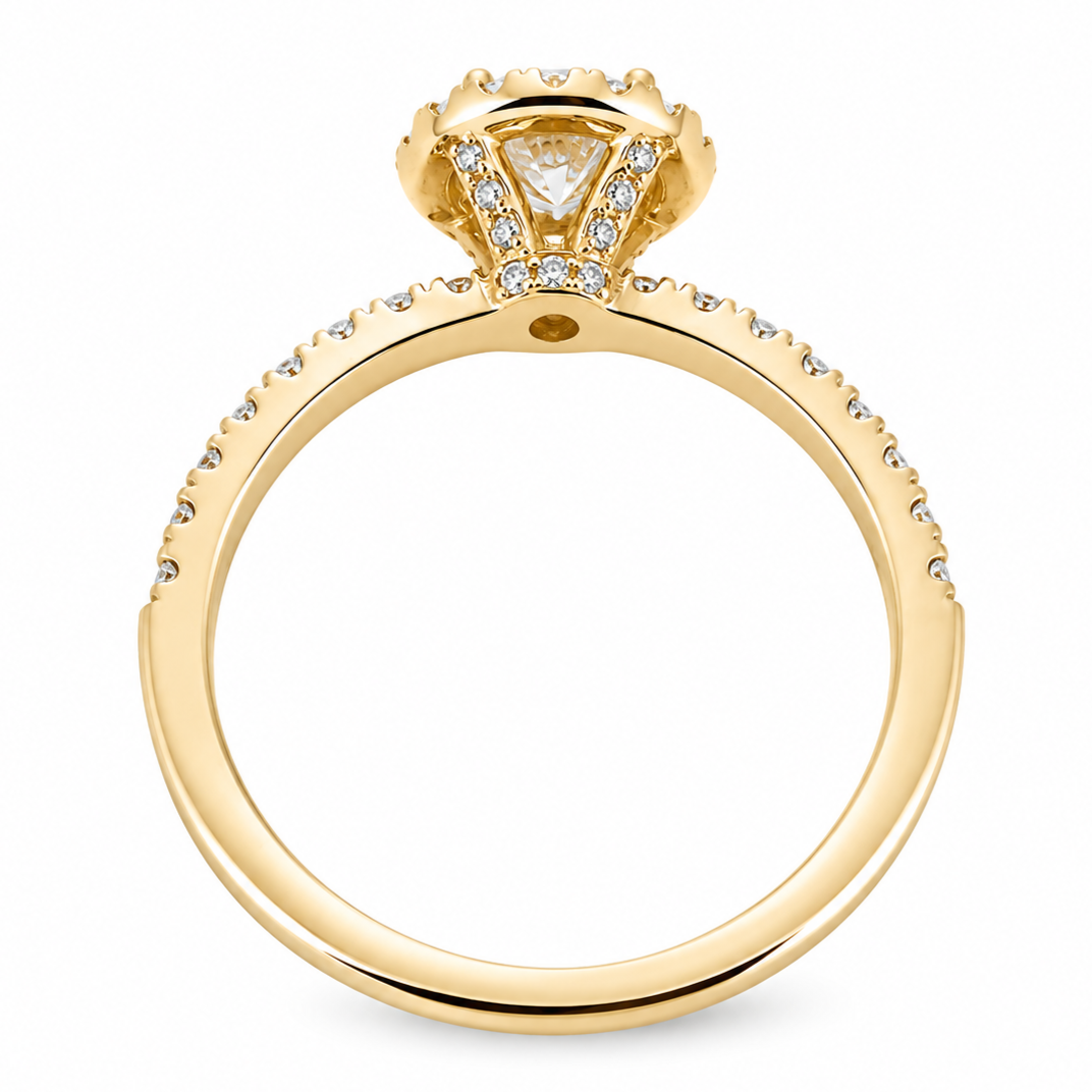 Anello - 14 carati Oro giallo - 1.24ct. tw. Diamante (Naturale) - Made in Italy - HandMade