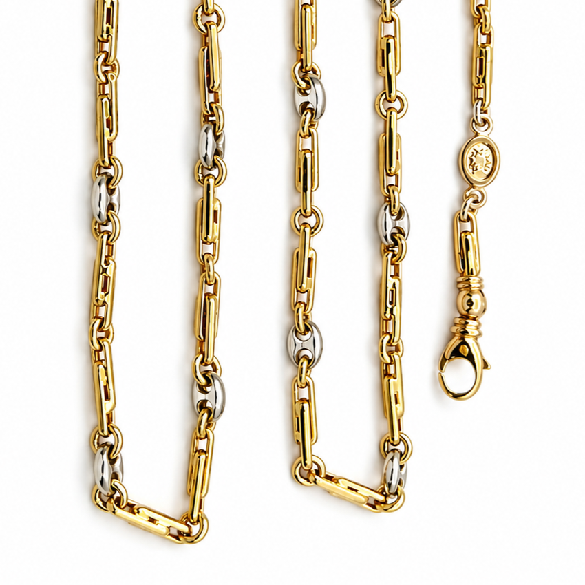 Collana - 18 carati Oro giallo, Oro bianco - Made in Italy - Handmade