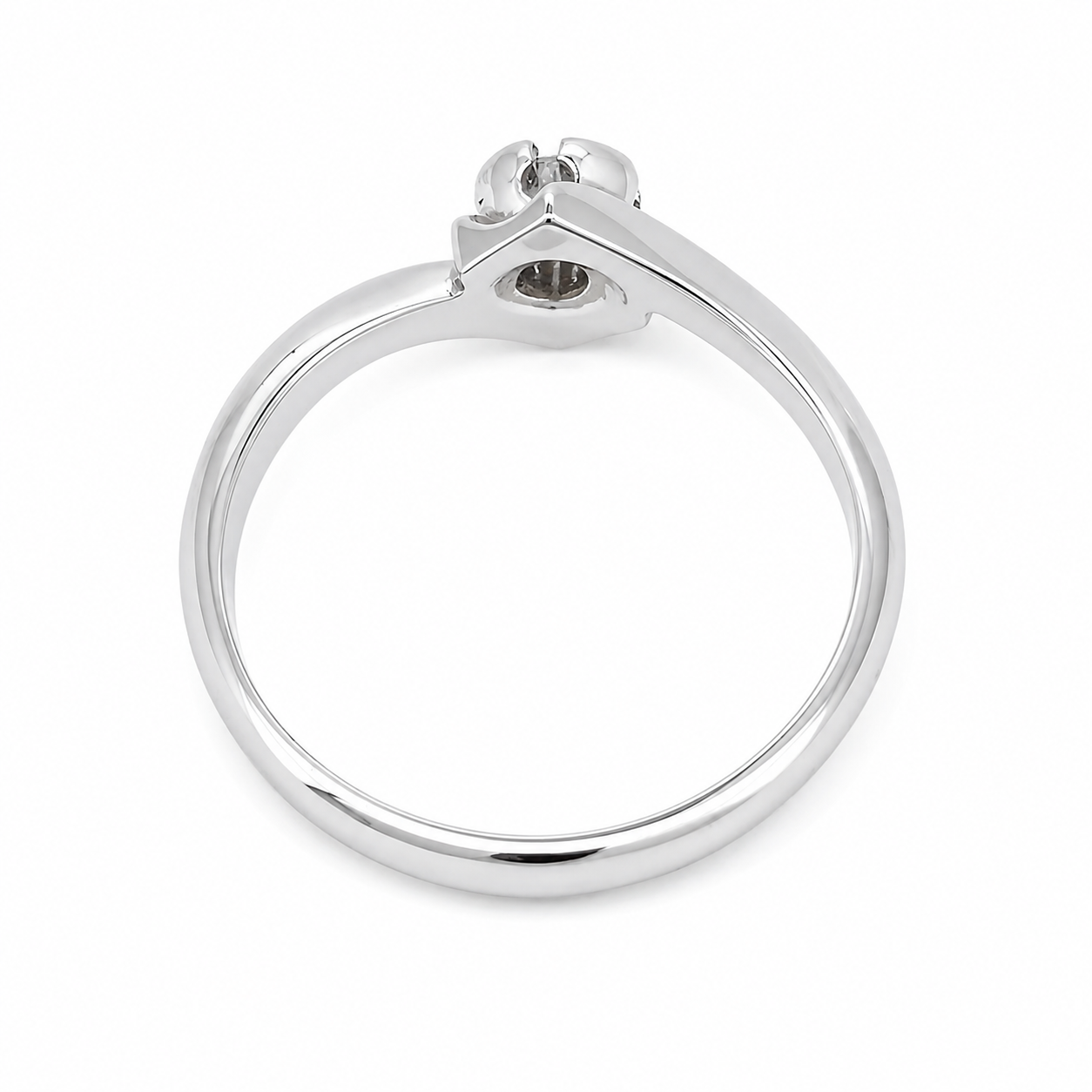 Anello - 18 carati Oro bianco - 0.10ct. tw. Diamante (Naturale)