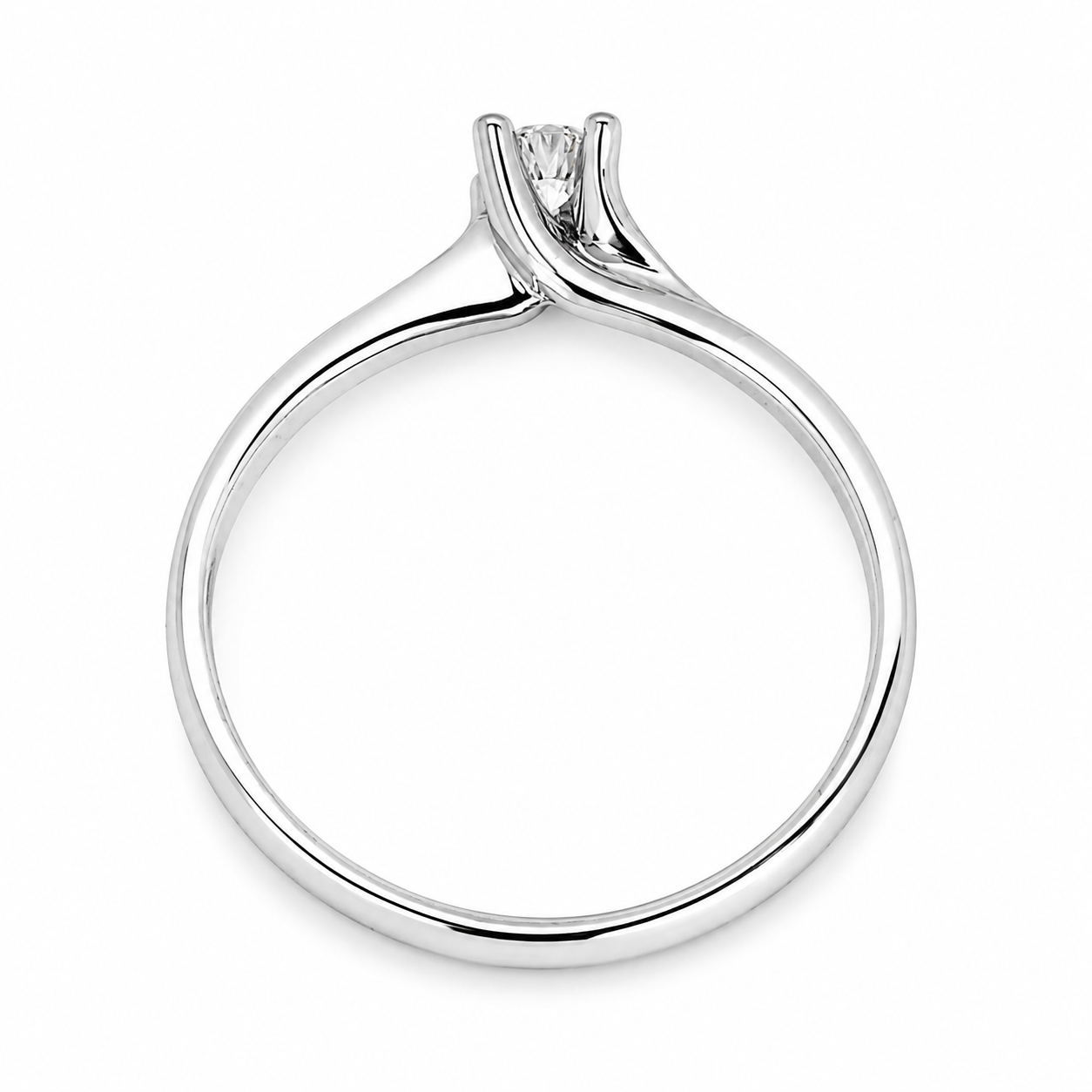 Anello - 18 carati Oro bianco - 0.18ct. tw. Diamante (Naturale) - Made in Italy - Handmade