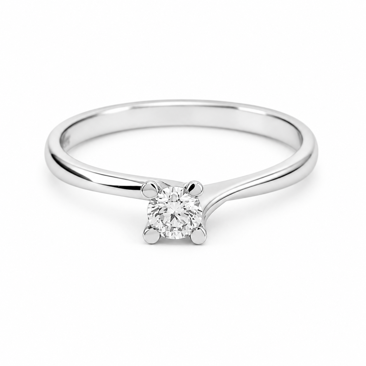 Anello - 18 carati Oro bianco - 0.18ct. tw. Diamante (Naturale) - Made in Italy - Handmade