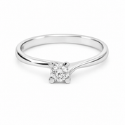 Anello - 18 carati Oro bianco - 0.18ct. tw. Diamante (Naturale) - Made in Italy - Handmade