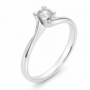 Anello - 18 carati Oro bianco - 0.18ct. tw. Diamante (Naturale) - Made in Italy - Handmade