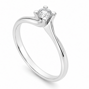 Anello - 18 carati Oro bianco - 0.18ct. tw. Diamante (Naturale) - Made in Italy - Handmade