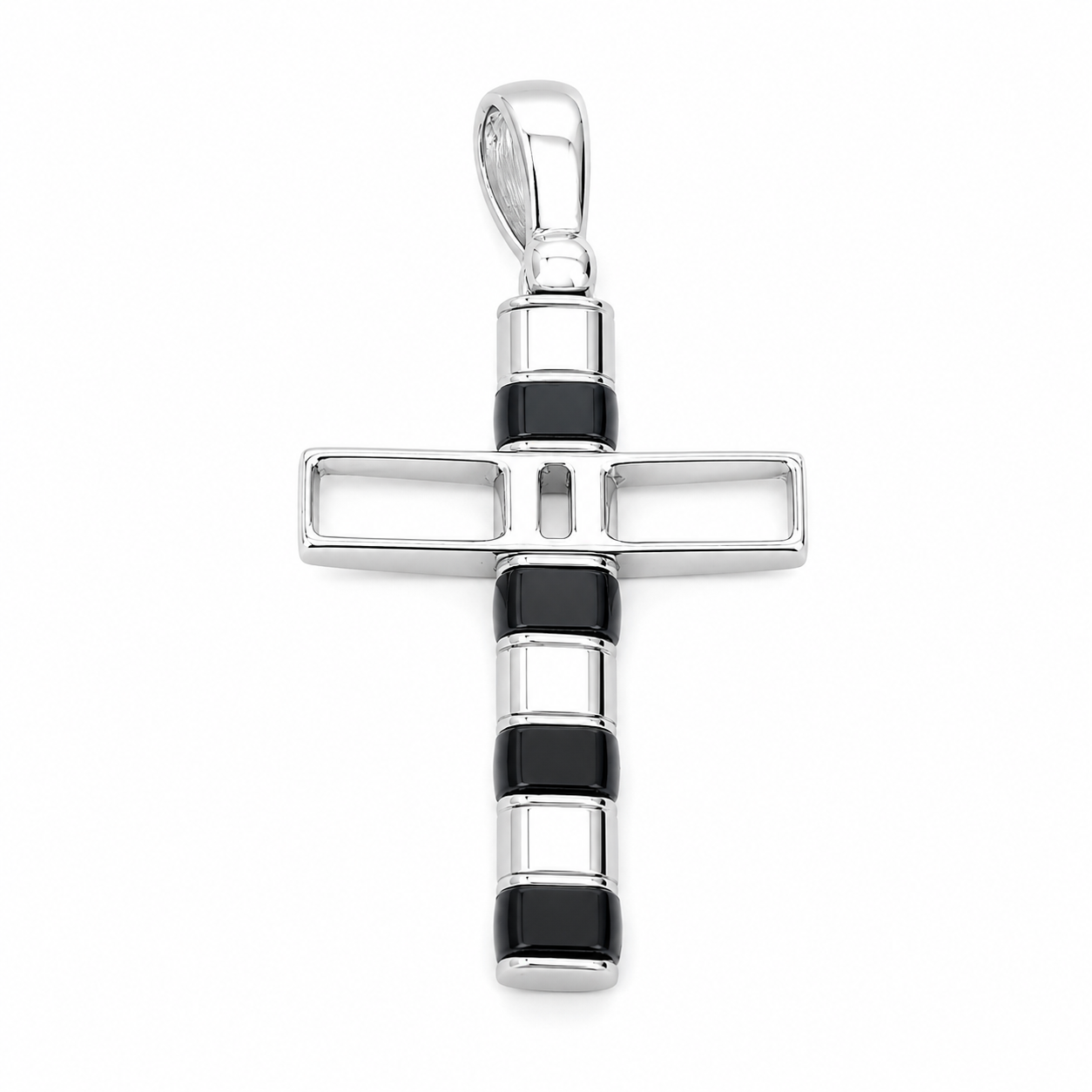 Ciondolo - 18 carati Oro bianco Onice - Made in Italy - HandMade