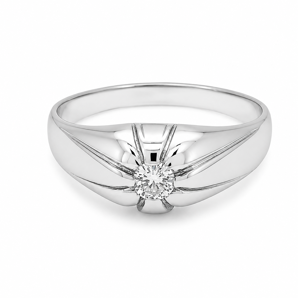Anello - 18 carati Oro bianco - 0.20ct. tw. Diamante (Naturale) - Made in Italy - Handmade