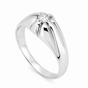 Anello - 18 carati Oro bianco - 0.20ct. tw. Diamante (Naturale) - Made in Italy - Handmade