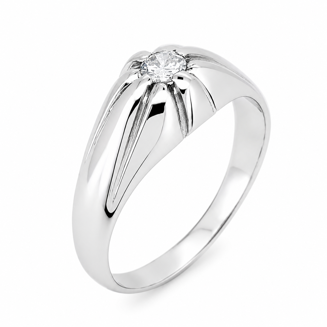 Anello - 18 carati Oro bianco - 0.20ct. tw. Diamante (Naturale) - Made in Italy - Handmade