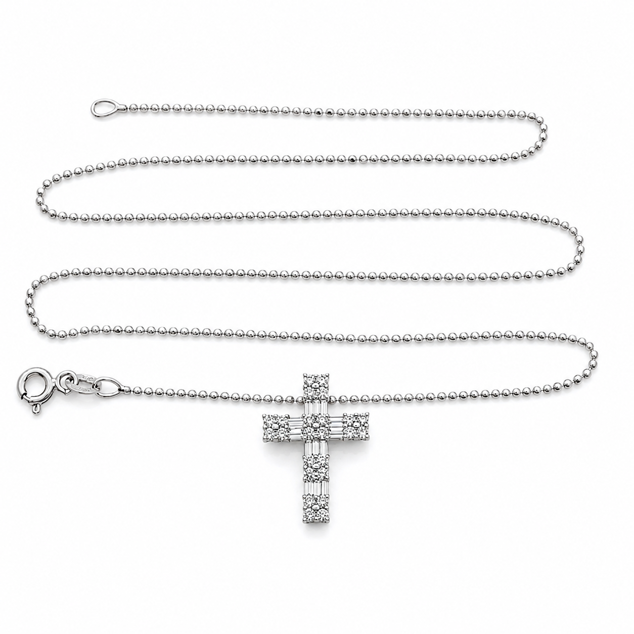 Collana con ciondolo - 18 carati Oro bianco - 0.30ct. tw. Diamante (Naturale) - Made in Italy