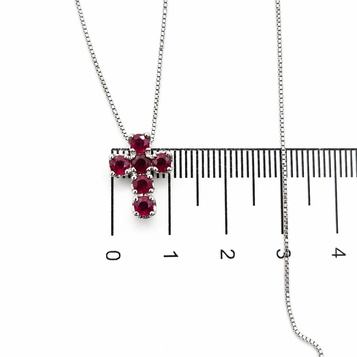 Collana con ciondolo - 18 carati Oro bianco - 0.78ct. tw. Rubino - Made in Italy