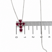 Collana con ciondolo - 18 carati Oro bianco - 0.78ct. tw. Rubino - Made in Italy