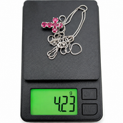 Collana con ciondolo - 18 carati Oro bianco - 0.78ct. tw. Rubino - Made in Italy