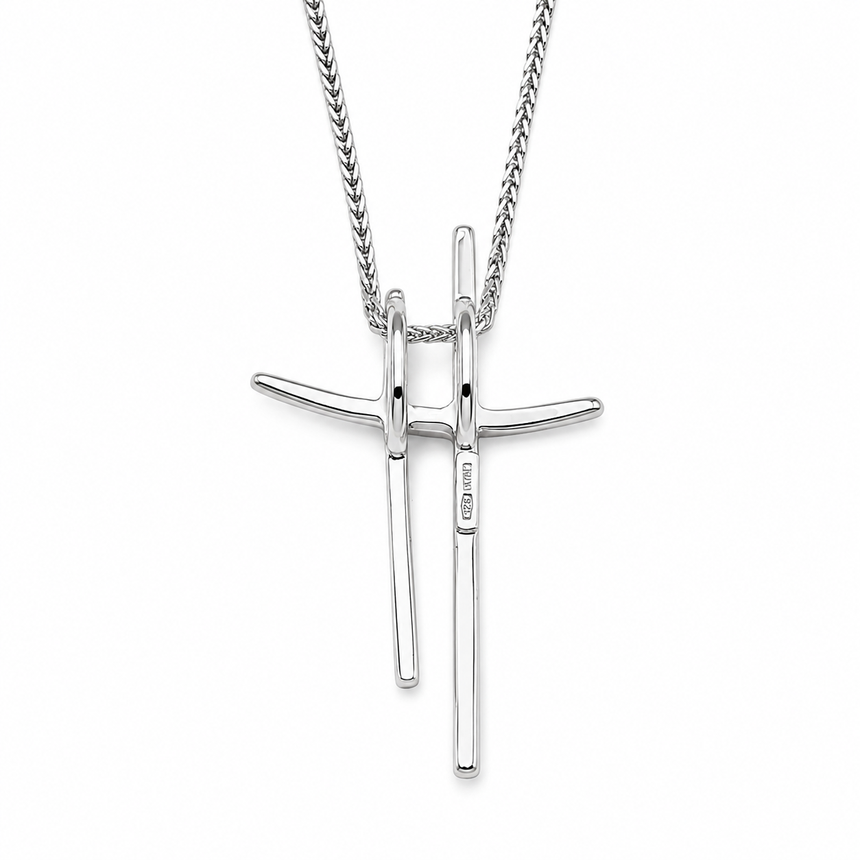 Collana con ciondolo - 18 carati Oro bianco - 0.24ct. tw. Diamante (Naturale) - Made in Italy - HandMade