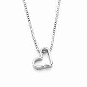 Collana con ciondolo - 18 carati Oro bianco - Made in Italy - HandMade