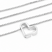Collana con ciondolo - 18 carati Oro bianco - Made in Italy - HandMade