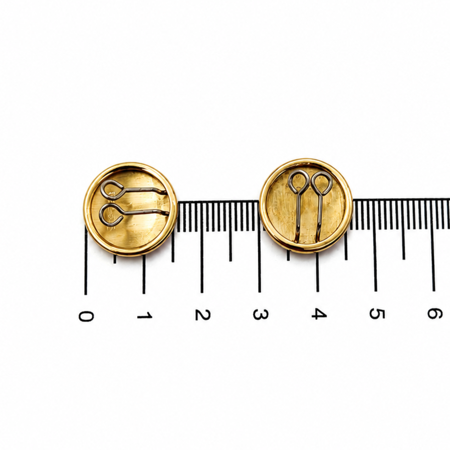 18 carati Oro giallo, Copri Bottoni - MAde in Italy