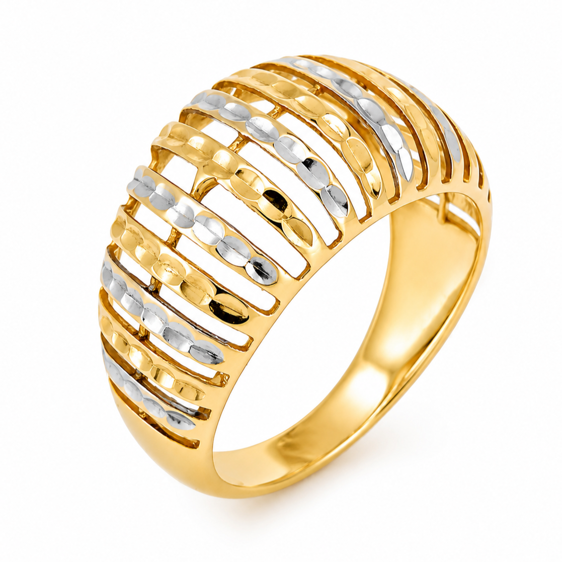 Anello - 18 carati Oro bianco, Oro giallo - Made in Italy - Handmade