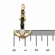 Ciondolo - 18 carati Oro bianco, Oro giallo Onice - Made in Italy - HandMade