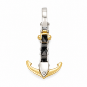 Ciondolo - 18 carati Oro bianco, Oro giallo Onice - Made in Italy - HandMade