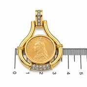 Ciondolo - 18 carati Oro bianco, Oro giallo, Sterlina del 1889 - 0.375ct. tw. Diamante (Naturale) - Made in Italy - Handmade